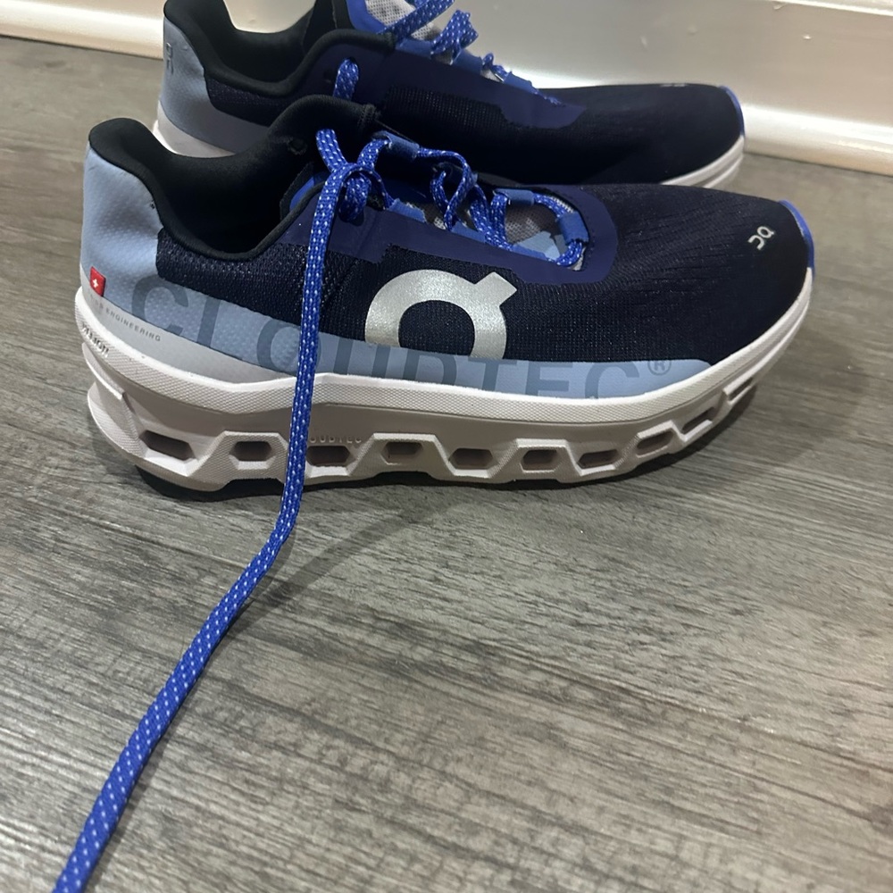 On Running Cloudmonster Navy and Gray Athletic Shoes